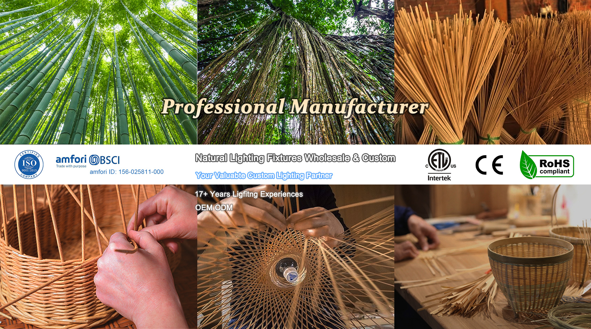 MANUFACTURER OF RATTAN/BAMBOO LAMP IN CHINA