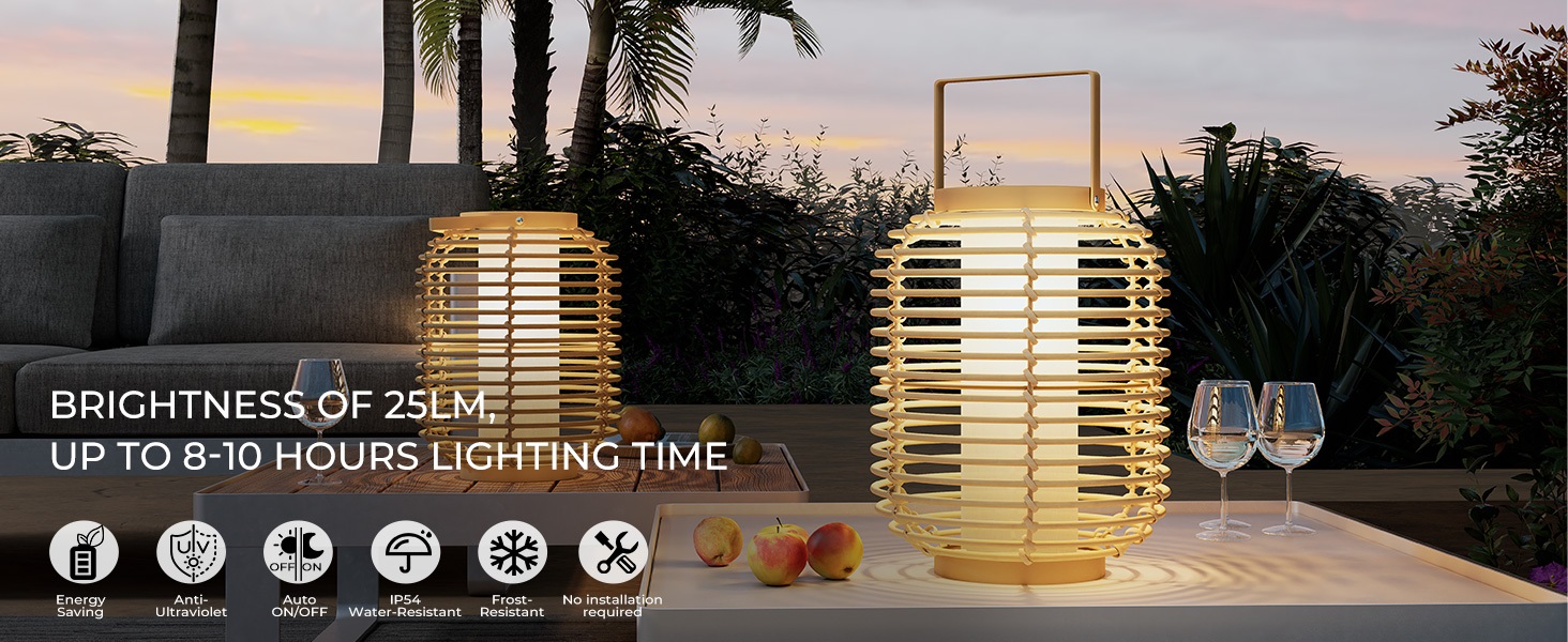 solar rattan lantern