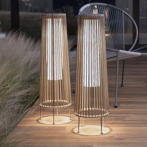 Modern Rattan Solar floor Light