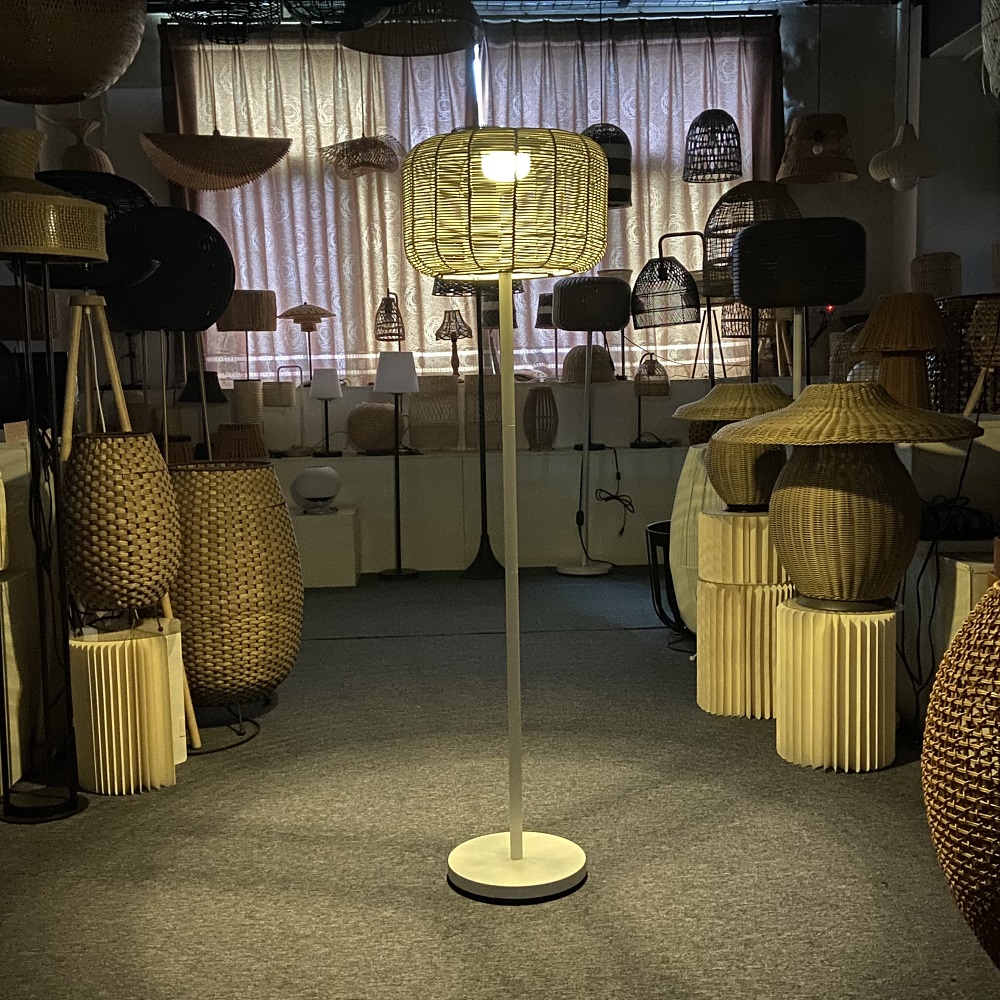 rattan floor lamp