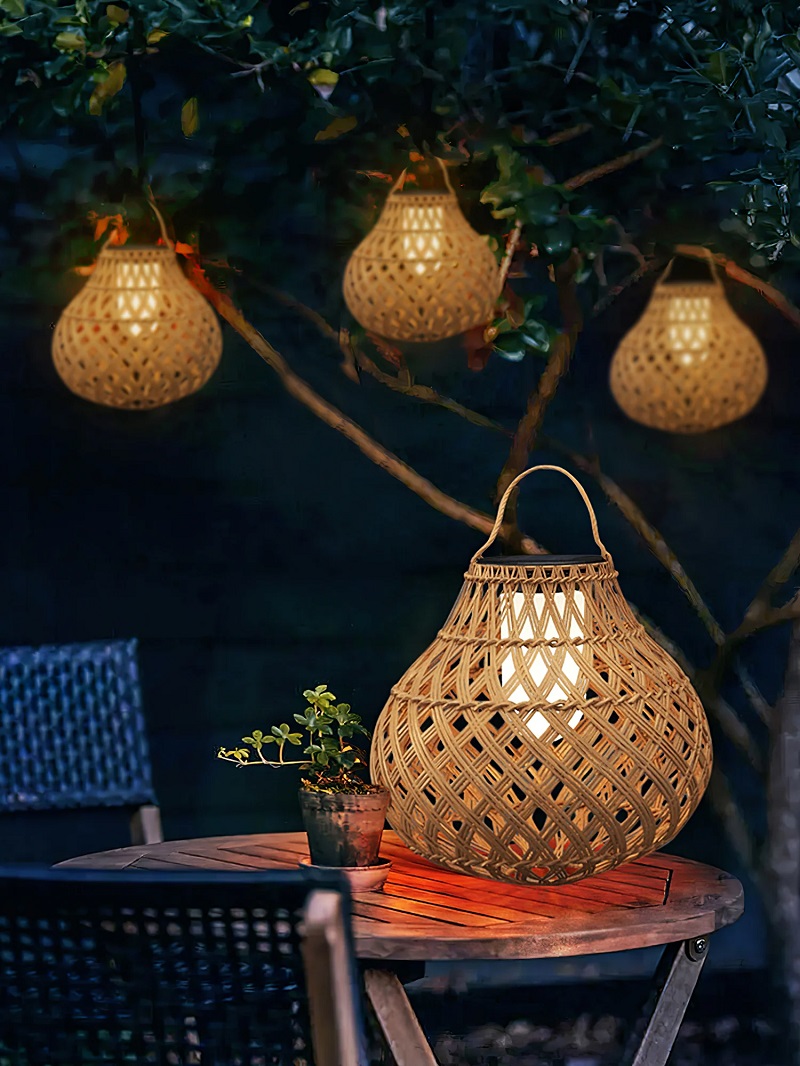 rattan solar lantern