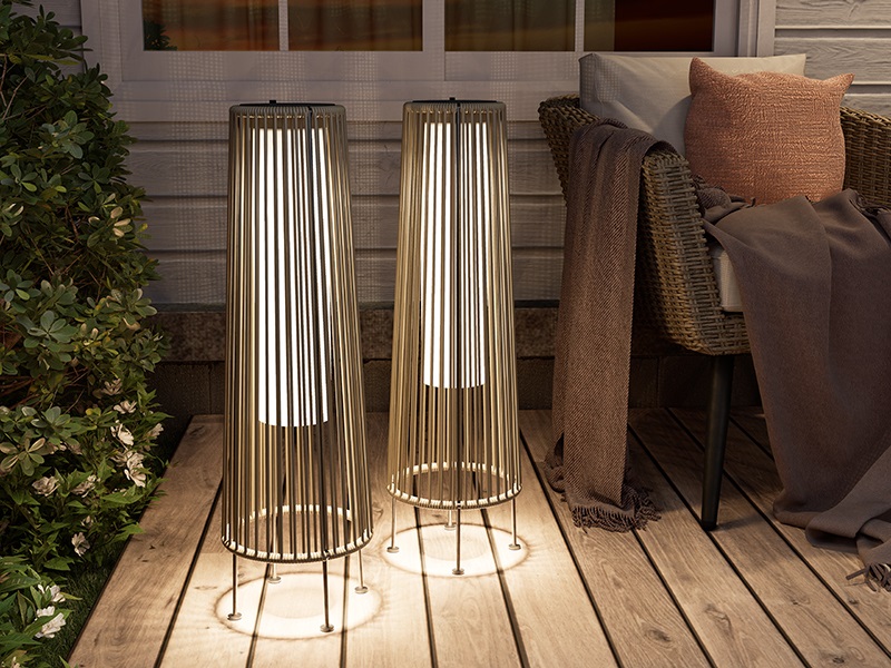 Modern Rattan Solar floor Light