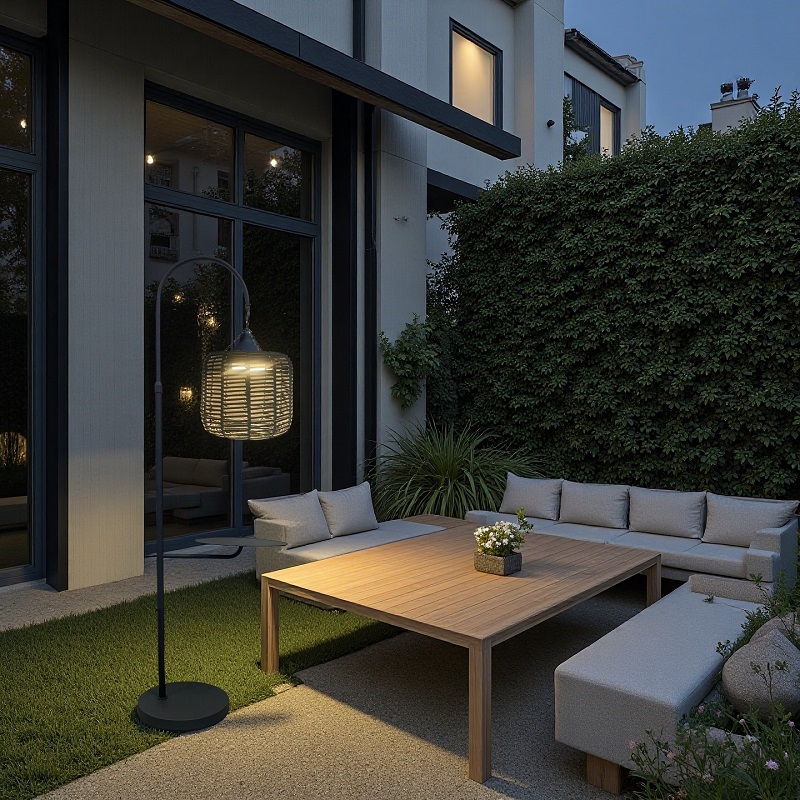 Outdoor Hanging Solar Floor Lamp in Terrace