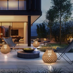 Eco-Friendly Solar Rattan Woven Lantern for Gardens