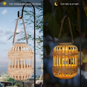 Outdoor Solar Lanterns, Rattan Hanging Lanterns