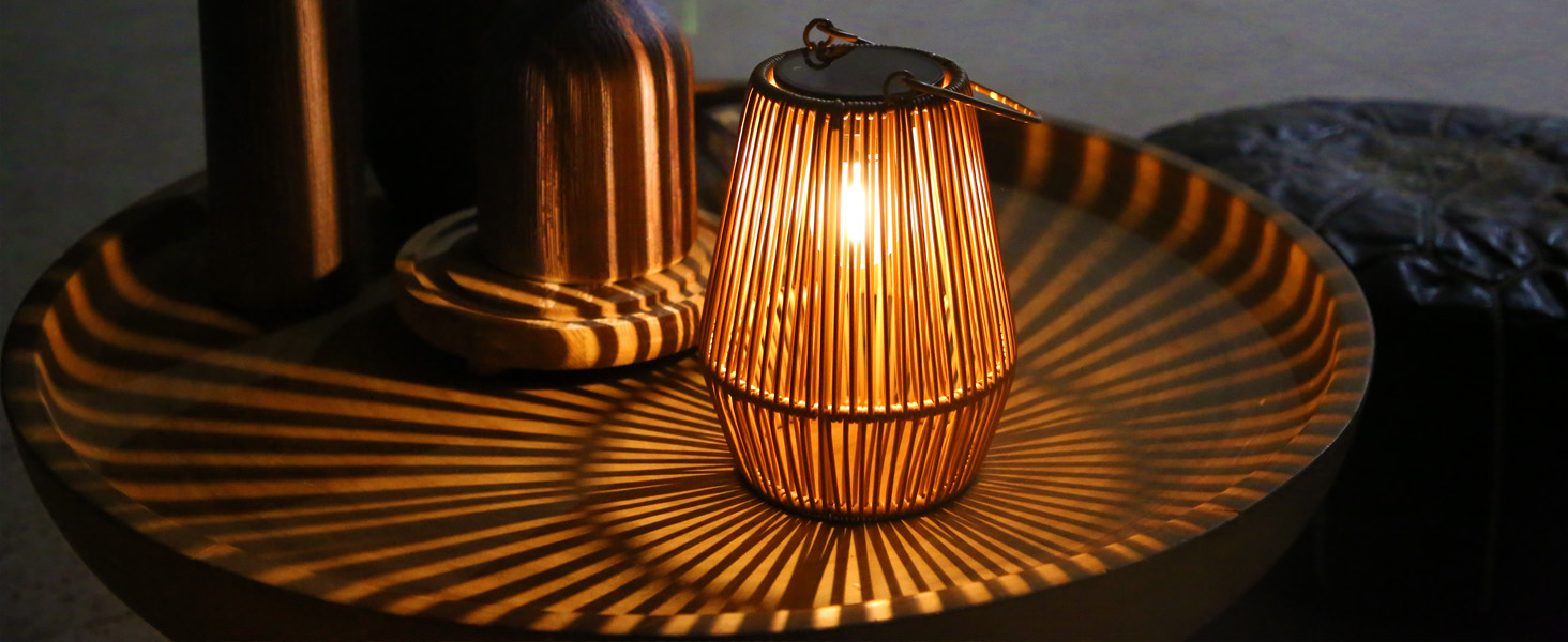 rattan solar lantern