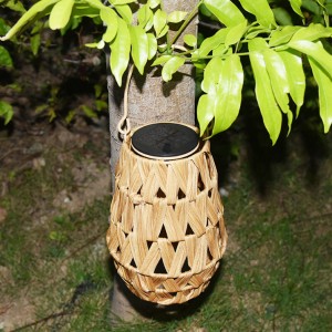 Vintage-Style Solar Rattan Lantern