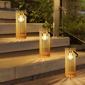 Led Outdoor Bamboo Solar Lantern