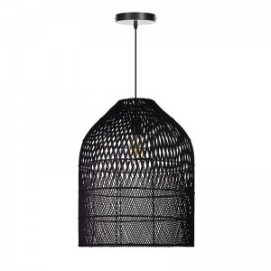 Modern Black Rattan Hanging Lamp