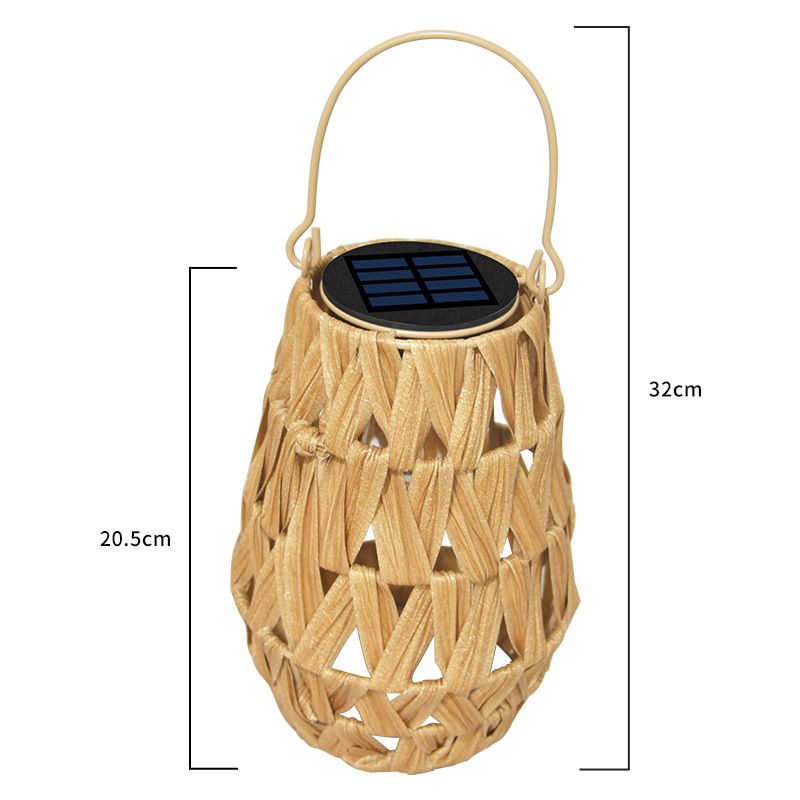 Vintage-Style Solar Rattan Lantern