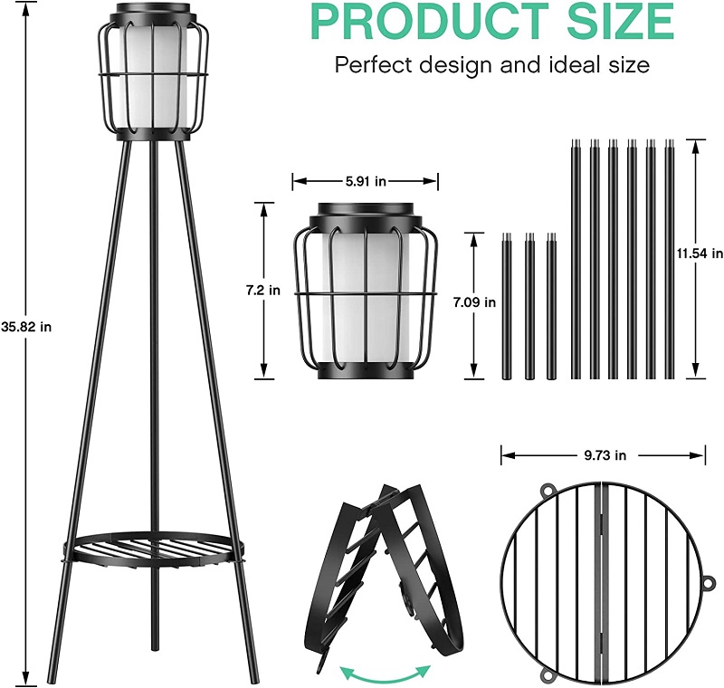 Solar Lights Outdoor with Plant Stands