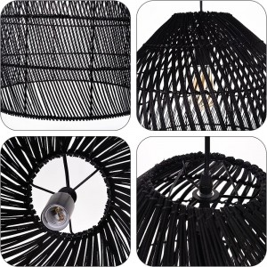 Modern Black Rattan Hanging Lamp