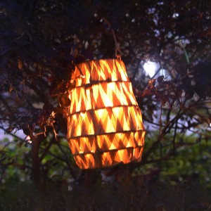 Vintage-Style Solar Rattan Lantern