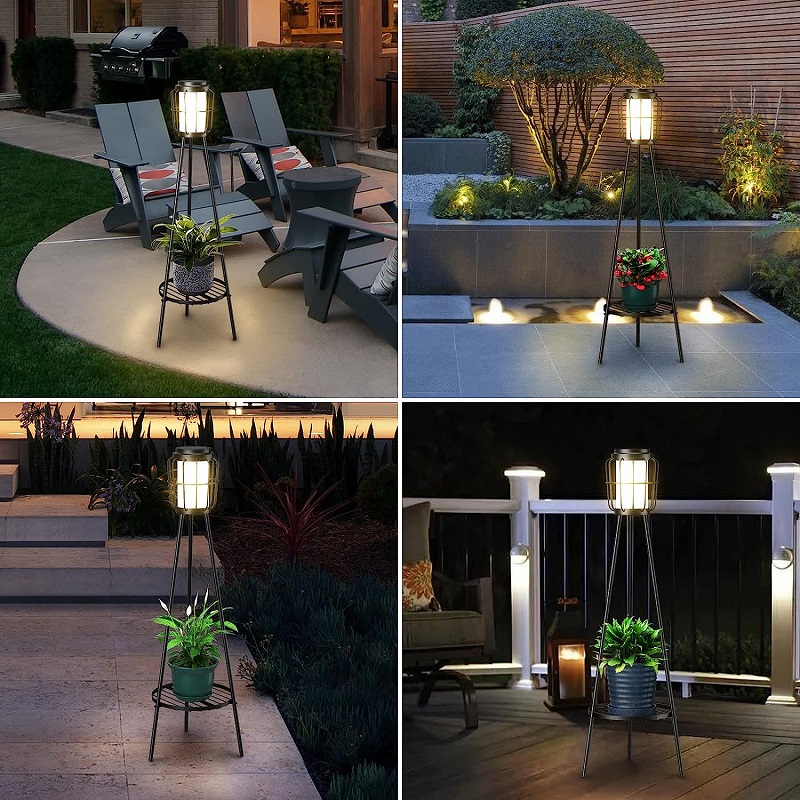 Solar Lights Outdoor with Plant Stands