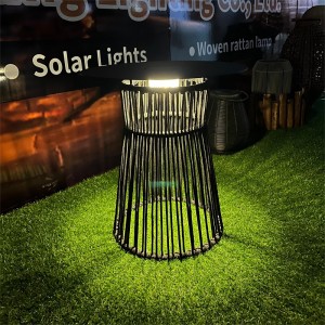 Solar Light Rattan Table