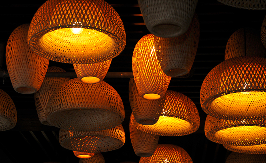 Који материјали се користе за израду лампи од бамбуса?