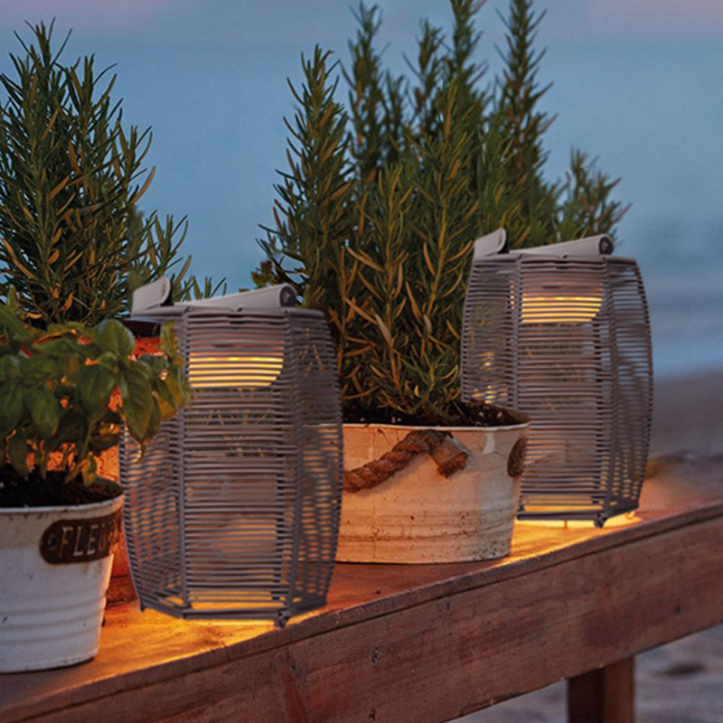 RGB Rattan Solar Hanging Light