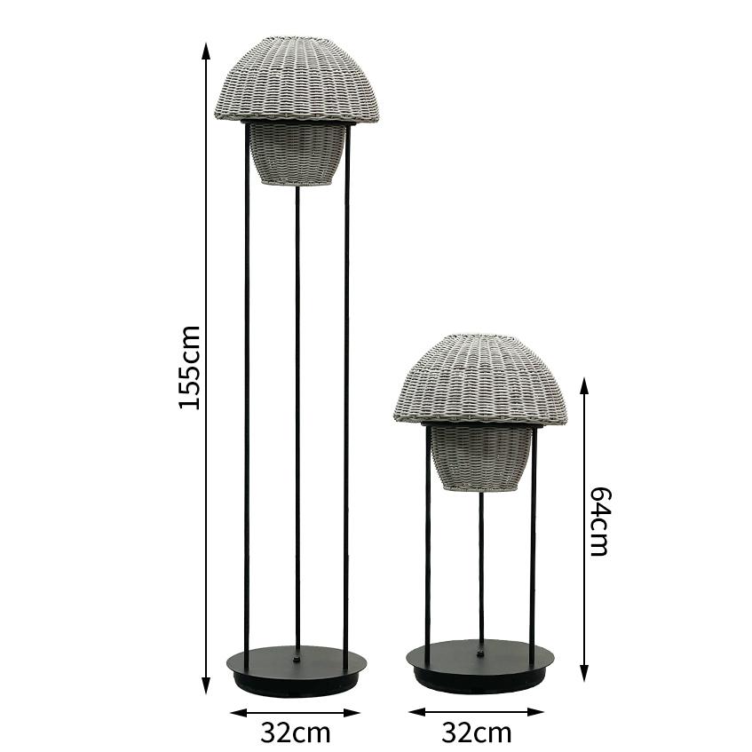 Solar Rattan Floor Lamp