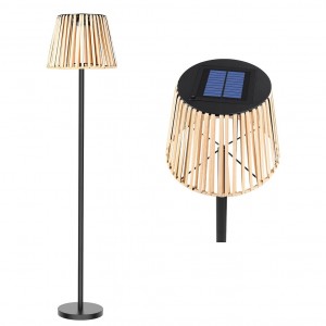 Outdoor Solar Floor Lamps, Rattan Lampshade