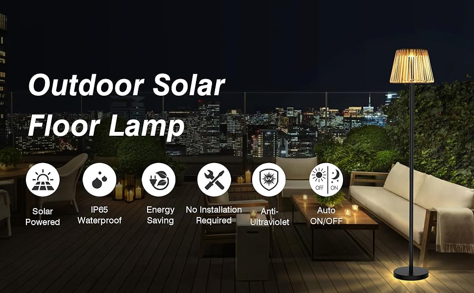 outdoor solar floor lamp