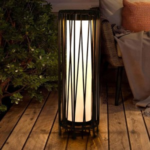 Handcrafted Rattan Solar Lantern for Patio and Yard