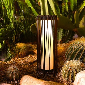 Handcrafted Rattan Solar Lantern for Patio and Yard