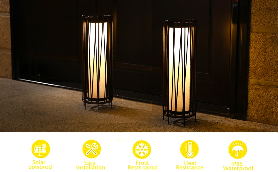 outdoor decor solar rattan lantern