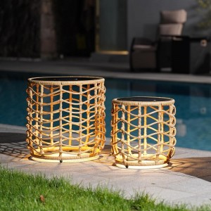 Solar Floor Lamp Rattan Table Lamp