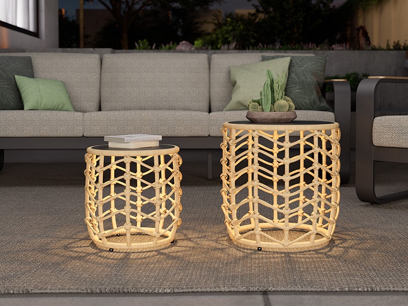 Solar Floor Lamp Rattan Table Lamp