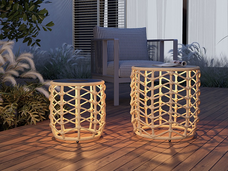 Solar Floor Lamp Rattan Table Lamp