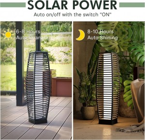 Wicker Solar Lantern Outdoor Lamp