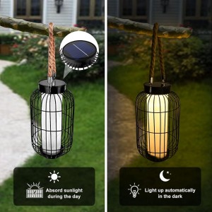 Black Solar Powered Lantern