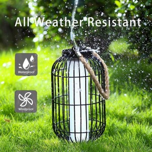 Black Solar Powered Lantern