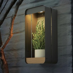 LED Solar Power Wall Sconce Shelf Planter