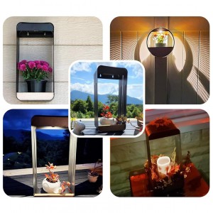 LED Solar Power Wall Sconce Shelf Planter