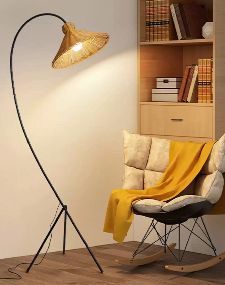 rattan floor lamp