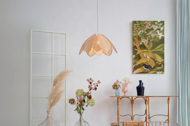 Thin Sheet Rattan Pendant Light