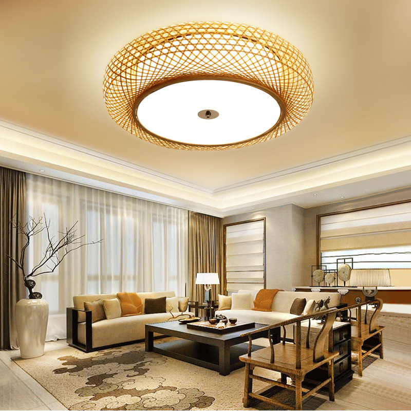 Flat disc pendant light