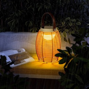 Rattan Solar Hanging Patio Lights