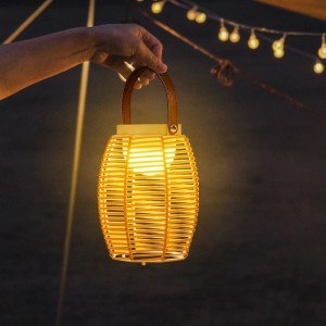 Rattan Solar Hanging Patio Lights