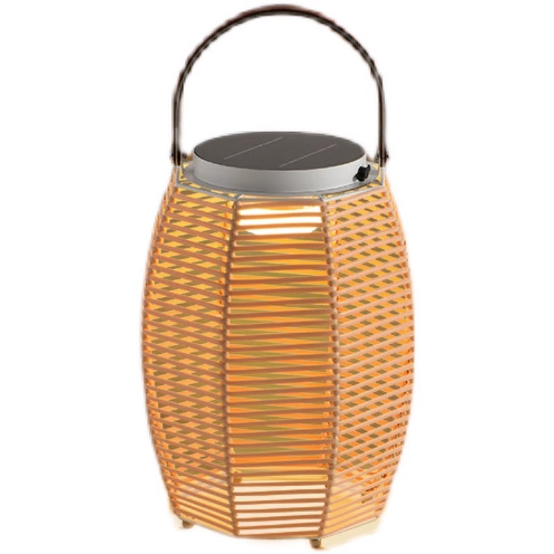 Rattan Solar Hanging Patio Lights