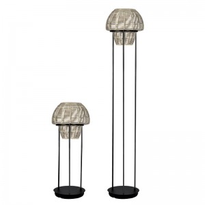 Outdoor Rattan Solar Floor Lamp